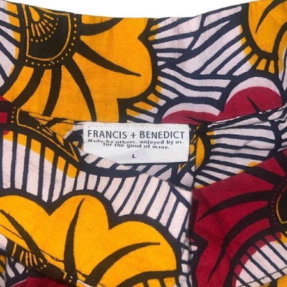 Francis + Benedict A-Line African Print Floral Maxi Skirt Pleated Sz L Large - Picture 4 of 8